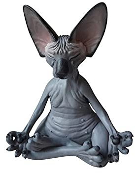 Skulptur Katze Dekor Harz Meditating Thinking Cat Statue Cat Buddha Meditation Cat Statue Garden Outdoor Sculpture Decor Yoga Ornamente Zen Katze Entspannte Posen Zuhause Wohnzimmer Sammlung Handwerk