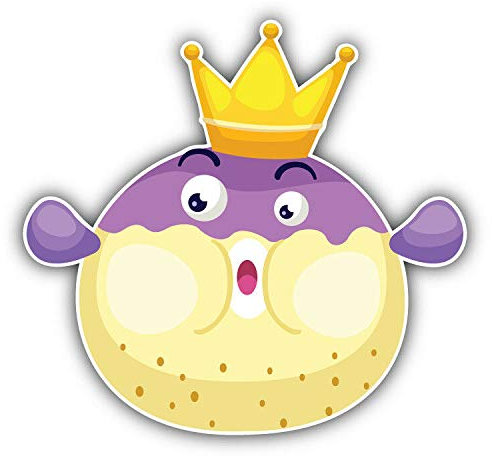 20cm! Hochwertiger Kühlschrank-Auto-Aufkleber Sticker Cartoon Comic Kugelfisch König UV&Waschanlagenfest Decal