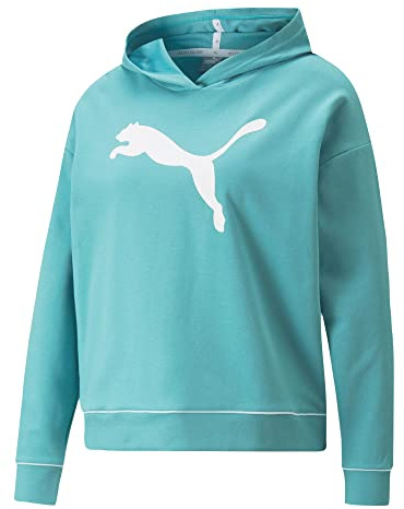 Puma 847104 01 Modern Sports Damen Hoodie normale Passform Rundhals Kapuze Uni, Groesse 36, türkis