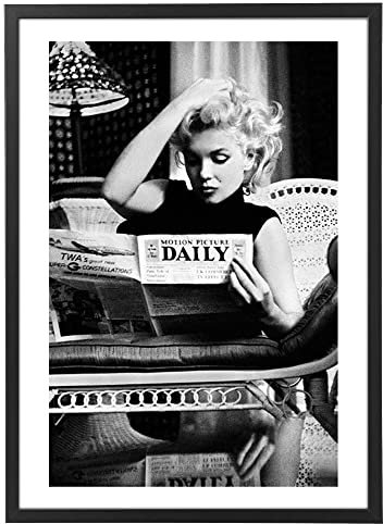 Poster Kunstdrucke Gemälde Bilderrahmen – berühmte Ikonen – verschiedene Größen verschiedene Farben Made in Italy – Wandset Wohnzimmer Schlafzimmer Schlafzimmer Küche (Marylin Monroe)