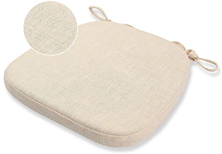 Yadlan Stuhlkissen 40x40 mit BäNdern, Verdicken Sitzkissen für EsszimmerstüHle Halbrund, Waschbar Memory Foam Sitzpolster für GartenstüHle AußEnterrasse(Size:2 Pcs,Color:Hell beige)