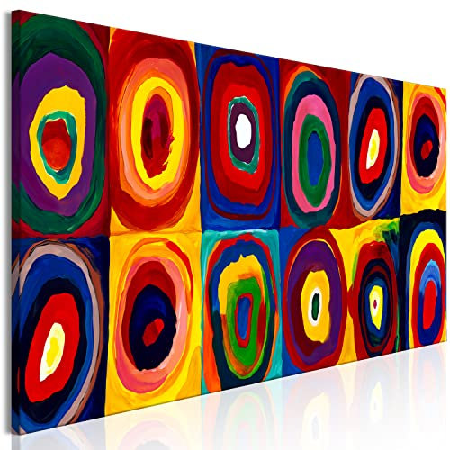 murando - Wandbilder XXL Abstrakt 90x30 cm 1 tlg - Wand Deko Vlies Leinwand Bilder Groß Wanddeko Wohnzimmer Schlafzimmer Kunstdrucke farbige Kreise a'la Wassily Kandinsky l-A-10011-b-a
