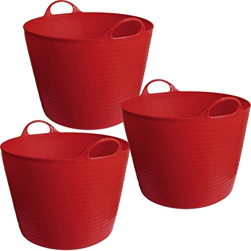 Klawunde 3er Pack Flexibler Trog FlexBag 42l Fassungsvermögen in rot