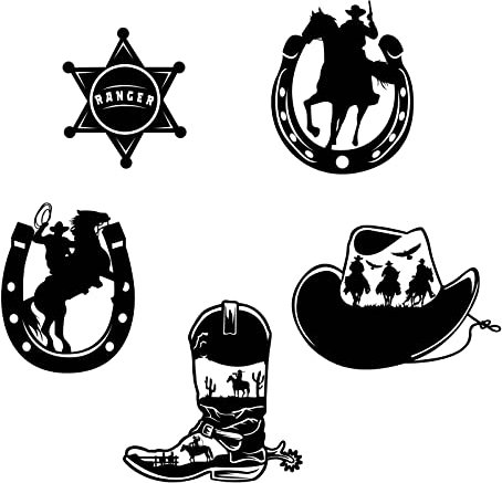 SUPERDANT Cowboystiefel Wandtattoo Cowboyhüte Wandsticker Transfer Rustikale Western Wandaufkleber Cowboy Reitpferd Vinyl Wandsticker Für Club Schlafzimmer Dekorationen Wandaufkleber