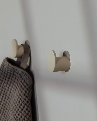 Metallbude Kleiderhaken PALO - 6er Set Cashew - Minimalistische Wandhaken aus Stahlrohr - Vielseitig einsetzbar - 3x3x2 cm