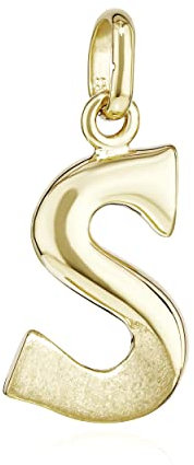 NKlaus Kettenanhänger Buchstabe S 333 Gelb Gold 8 Kt teilmatt 16x9mm Alphabet Amulett 13311