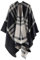 Colornival Damen Winter Poncho - Warme Decke Cape Strick Mantel Schal - Geschenk für Geburtstag Weihnachten (Schwarz)