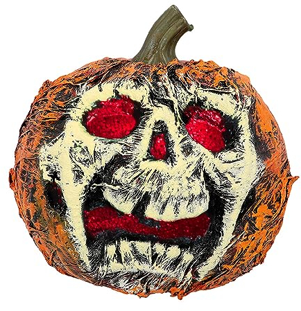 Boland 74594 - Blinkender Kürbis, 21 cm, Dekoration mit Licht inkl. Batterien, Halloween Deko, Dekofigur, Horror Deko für Karneval und Mottoparty