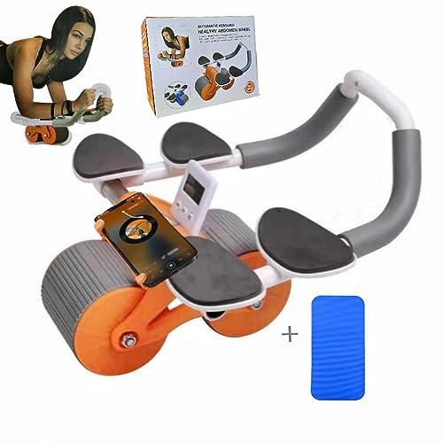 Rouleau abdominal pour abdominaux - Avec tapis de genou rembourré - Avec minuteur - Pour homme et femme - Avec tmer