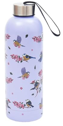 ECO CHIC Reusable Thermal Bottle Stainless Steel Leakproof Insulated Water Bottle (Blue Tits Lilac)
