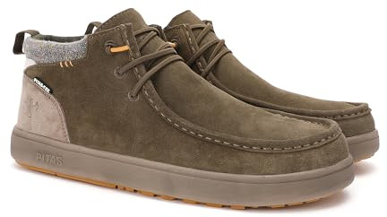 WALK IN PITAS | BAIKAL | Stivali casual da uomo | Stivaletti in pelle| Scarpa urbani | Mocassini | Nautiche invernali | Sneakers Casual | Calzatura Senza lacci | Calzature Walkinpitas | Kaki | 41