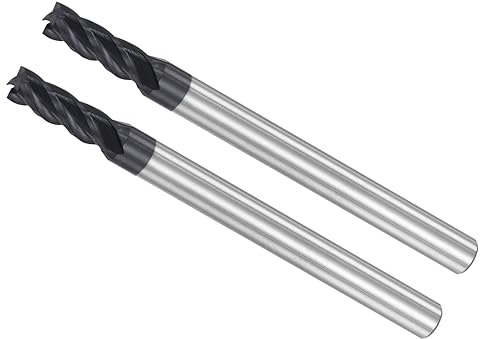 CoCud 2Stk Schaftfräser Vier Kanten Satz 3.5mm x 10mm Schneiden 4mm Schaft | CNC Router-Bits, P05 Karbid, AlTiN Beschichtet, 4 Flöten, für Fräsen Edelstahl Gehärteter Stahl