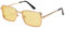 WDZAYXC Klassische Rechteckige Sonnenbrille Retro Metallrahmen Gläser Vintage Rechteck Sonnenbrille für Damen und Herren(Gold/Gelb)