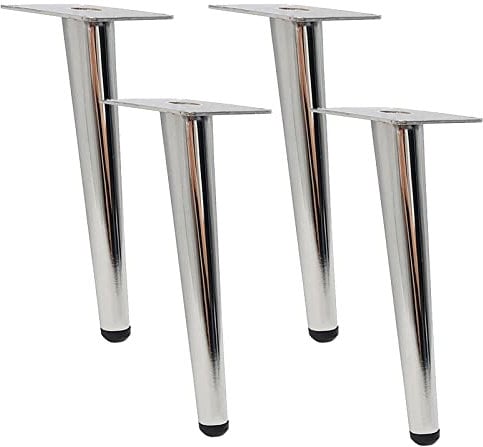 YUCFS 4pcs Iron Furniture Legs,Oblique Cone Sofa Legs,Metal DIY Furniture Table Legs Kitchen Cabinet Feet,for Coffee Table Couch Chair Ottoman TV Stand,Load 800KG,with Screws,Silver (30cm/11.8in)