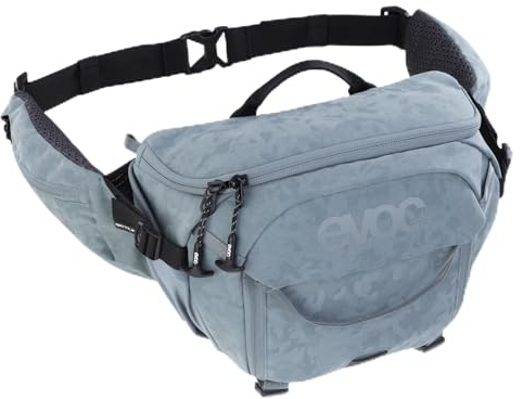 EVOC HIP Pack Capture 6, Hüfttasche (für Kompakt-Systemkameras, effiziente Rückenbelüftung, elastische Seitentaschen, Organiser-Fächer, Maße: 14 x 20 x 31 cm, Volumen: 6 l), Stahl