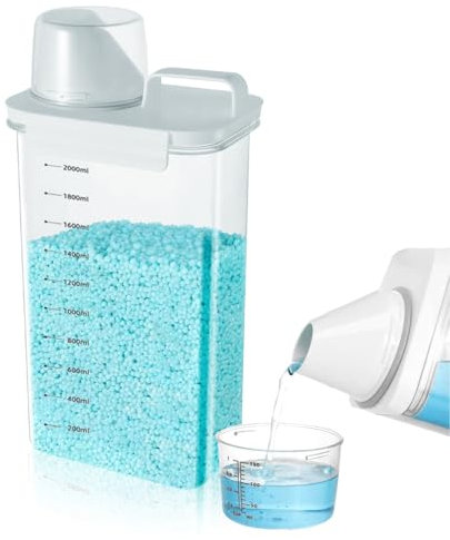 Washing Powder Storage, 2300ML Laundry Powder Storage, Laundry Detergent Dispenser with Lid and Carry Handle, Detergent Container for Fabric Softener,Scent Booster,Laundry Powder