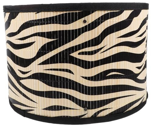 Luxshiny Bambus-Trommel-Lampenschirm Kreativer Zebra-Druck-Lampenschirm Clip-On-Glühbirnen-Lichtabdeckung Ersatz Für Nachttisch-Stehlampe-Kronleuchter