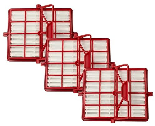 vhbw 3X Staubsaugerfilter kompatibel mit Lux Intelligence S115 Staubsauger - HEPA-Aktivkohlefilter Rot Schwarz Weiß