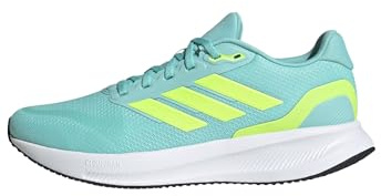 adidas Herren Runfalcon 5 Running Shoes Laufschuhe, Flash Aqua/Lucid Lemon/Core Black, 49 1/3 EU