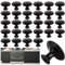 ZOFUN 30 Pcs Black Drawer Knobs, 3 x 2.2 cm Cabinet Door Knobs with 4.5 & 2.5 cm Screws, Round Cupboard Handles Knobs Replacement, Vintage Matted Black Wardrobe knobs for Kitchen, Furniture, Doors