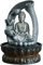 OLSKFUH Fontaine Cascade Bouddha Fontaine à Eau Cascade Statue Zen Bureau Fenshui Jardin Intérieur Extérieur Lumières LED Méditation Décors pour la Maison Bureau Méditation,D
