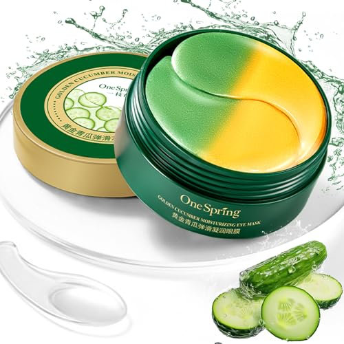 60 PCS Eye Pads, Augenmaske, Augenpads, Eye Pads Against Dark Circles & Eye Bag, Golden Cucumber Eye Pads, Moisturizing Under Eye Gel Mask for Puffy Eye, Reduce Wrinkles