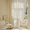 BCughia Vorhang Halbtransparent, Vorhänge Blume Schmetterling Vorhänge Wohnzimmer Modern 2er Set H 183 x B 102 cm, Weiß