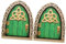 POPETPOP 2St Feentor Baum Häuser künstlicher Farn gefälschte Reben für kindergeschenke Gartenaccessoire gartentor unikal Miniatur-Szenendekor Feentür schmücken hölzern