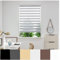 Zebra Day Night Roller Blinds - Made to Measure Day and Night Roller Window Blind with Light Filtering Privacy - Easy Fit Roller Blind by Aprica (Colour Light Grey - Width 120cm Max - Drop 210cm)
