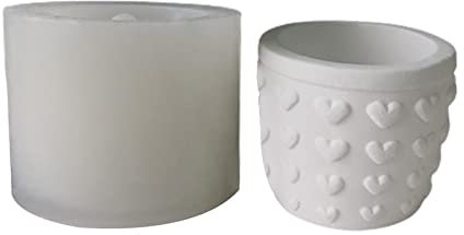 Silikonform mit Herzen, Blättern, Sukkulenten, geeignet für Garten, Beton, Blumentopfhalter