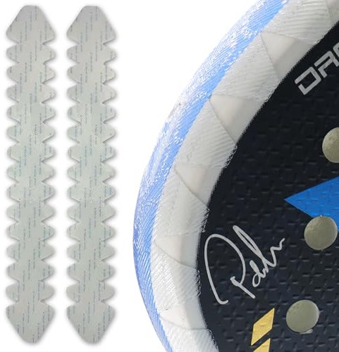 EBBOM Protector Pala de Padel Transparente - Protector Pala Padel de Vinilo Calandrado - Accesorios Padel - Ideal Padel Accesorios - Protector Padel Dentado - 60x420mm. Pack 2
