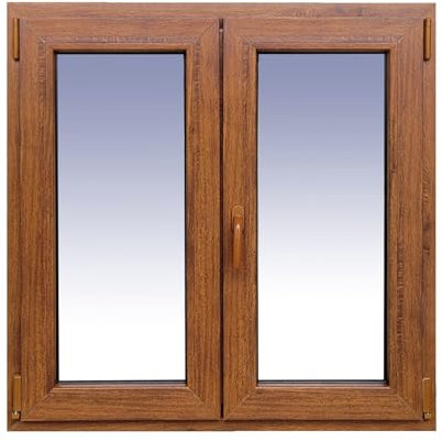 Ventanastock Ventana PVC Roble Practicable Oscilobatiente 1000X1000 2 hojas