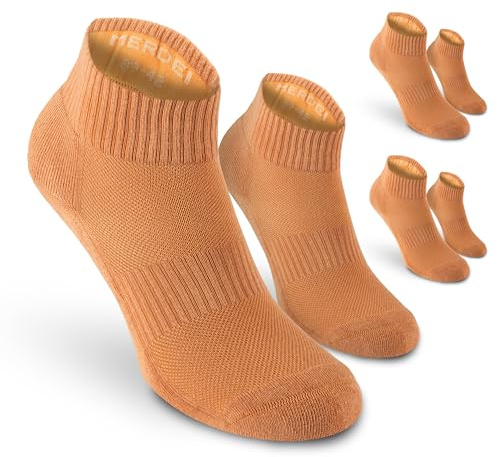 Safersox Tanzsocken kurz, 3 Paar, Hautfarbe Cinnamon, Damen, 35-38 | Für Ballett, Jazz & Modern Dance: Socken zum Tanzen ohne Grip, perfekt zum Drehen. Ohne Logo in vielen Hautfarben