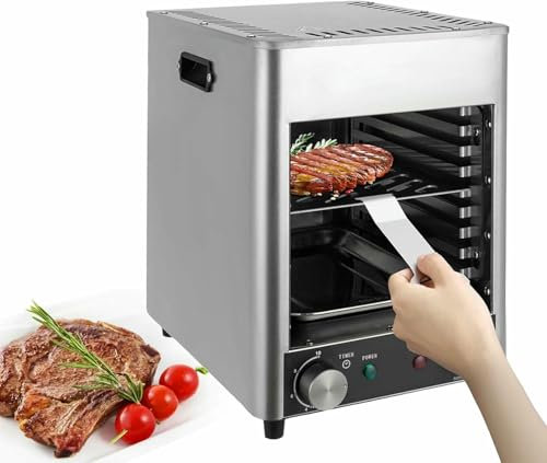 BTOIASYHF 1700W Elektrischer Fleischgrill, Gewerblicher Innengrill, Automatischer Räucherofen, Toaster/Mikrowelle, Luftfriteuse, Temperatur- Und Zeiteinstellung, 220V