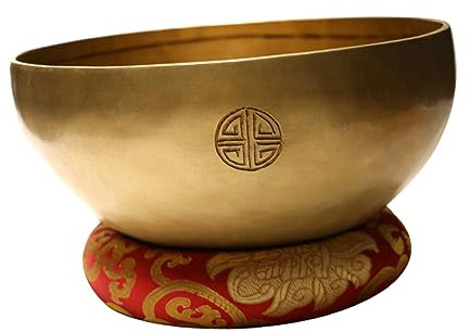 Yardwe 1 Satz Klangschale aus Kupfer mit Holzklöppel Handgefertigte Tibetische Meditationsschale für Yoga und Kissen Farbe Zufällig Leicht und Tragbar für Unterwegs