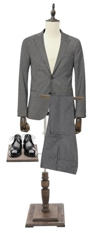 Schneiderpuppe Männlich Schaufensterpuppe Mannequin Verstellbar (135-180cm) Mann Kleiderpuppe, Schneiderbüste, Körper-Torso mit Hosenablage+Schuhablage für Ausstellen und Nähen (Beige, M)