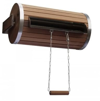 Wasserfall-Duscheimer 20 l aus Thermo-Linde mit Edelstahleinsatz | Zylindrischer Schwalldusche-Eimer für Sauna-Kontrastguss | automatischer ½″-Füllanschluss | Saunazubehör