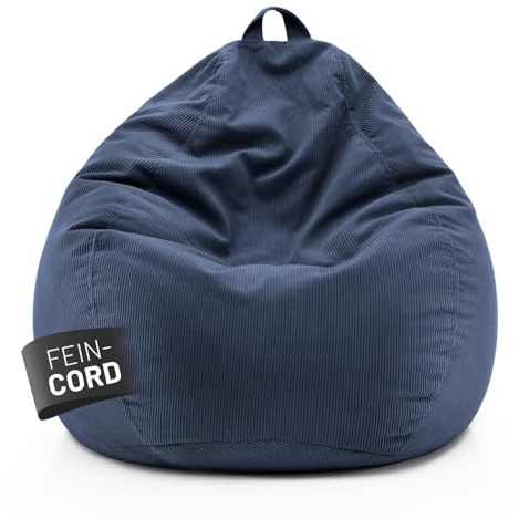 Lumaland Comfort Line Sitzsack Feincord XXL - 315 L | bequemer Sofa Sessel Cord – ideal zum Pouf | EPS Perlen Bean Bag mit Füllung | Indoor Sitzsessel - waschbar | Liegesack für Erwachsene & Teenager