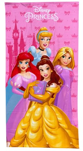 CARTOON Strandtuch für Mädchen, Stitch, 70 x 140 cm, Mikrofaser-Handtuch 100 % Polyester, schnell trocknend, Strandtuch, rosa mit Herzen und Disney-Sternen, Geschenkidee