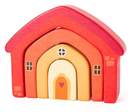 Small Foot 10648 Maison De Motricité en Bois Coloré Robuste. Les Différents Éléments S'empilent Les UNS sur Les Autres Et Forment Ainsi La Motricité De l'enfant