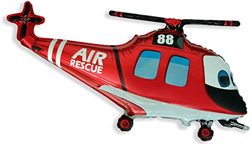 Ballonim® Helikopter Air Rescue ca. 80cm Luftballons Folienballon Party DekorationGeburtstag