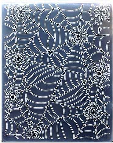 Kwan Crafts Spinnennetz, Halloween-Deko-Prägeschablonen aus Kunststoff, für Kartenherstellung, Scrapbooking und andere Bastelarbeiten, 12,1 x 15,2 cm