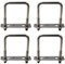 Lot de 4 boulons en U carrés M6 x 50 x 100 mm en acier inoxydable 304