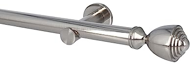 Sento 25mm Gardinenstange Vorhangstange 1-läufig Wandmontage Modern Edelstahl Optik 240 cm Avanti