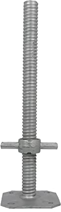 GeZu Impex® Gerüstspindel 500 mm, Ø 33,7 mm, Gewindefußplatte für Baugerüste galvanisch verzinkt, Gerüstfuß Gerüstfüße Spindel Fußplatte