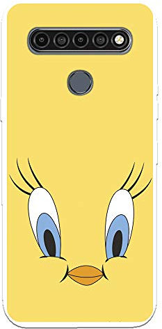 Funda para LG K61 Oficial de Looney Tunes Piolín Fondo Amarillo para Proteger tu móvil. Carcasa para LG de Silicona Flexible con Licencia Oficial de Warner Bros.