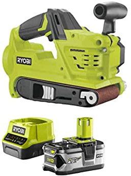 Pack RYOBI ponceuse à bande 75 mm 18V OnePlus R18BS-0-1 batterie 4.0Ah - 1 chargeur 2.0Ah RC18120-140