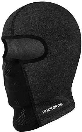 ROCKBROS Sturmhaube Motorrad Skimaske Sturmmaske Warm Fahrrad Gesichtsmaske für Damen Herren Balaclava Winddicht 54-62CM Schwarz/Grau