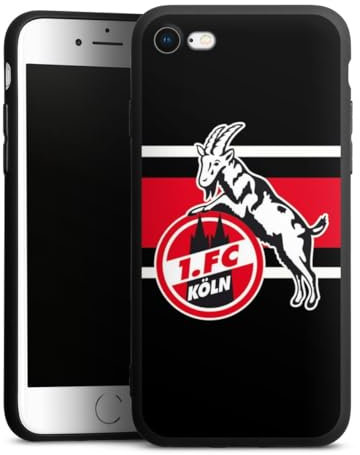 Premium Silikon Hülle kompatibel mit Apple iPhone 8 Handyhülle schwarz Case 1. FC Köln Offizielles Lizenzprodukt Bundesliga