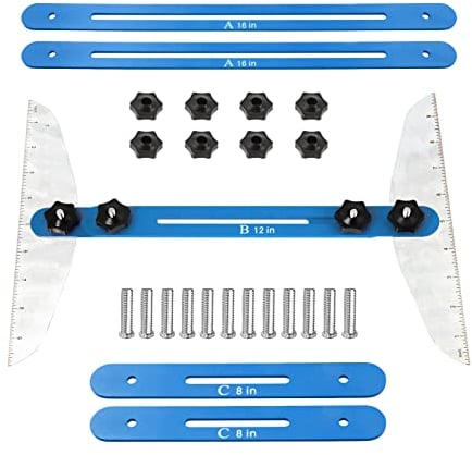 Strumento di misurazione per scale in acciaio inox, con goniometro e display a scala, lunghezza regolabile da 30,5 cm a 150 cm per alzate, partizioni, layout ripiano
